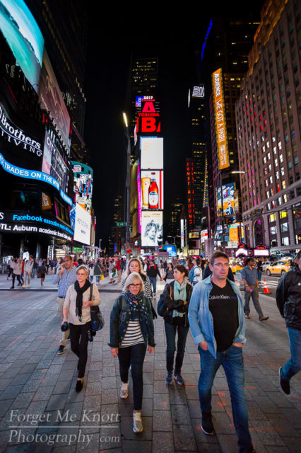 Streets of New York city times square people walking
