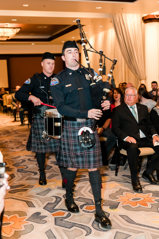Bagpipes and drum brigade