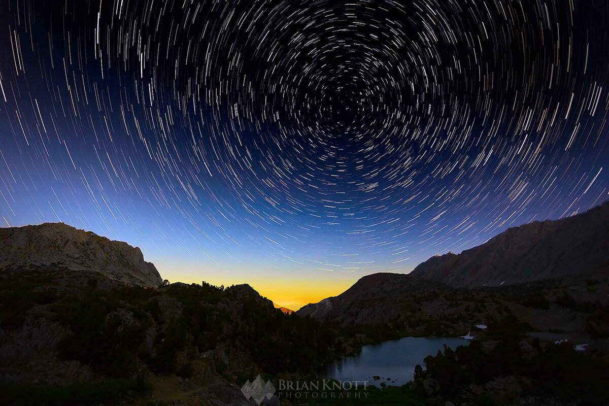 Star trails over the John Muir Wilderness, Ca.