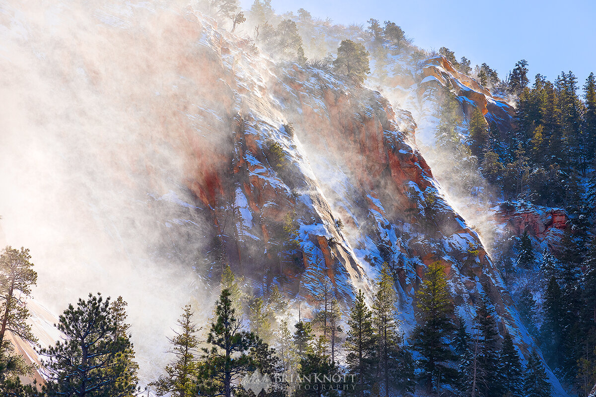 Wind and Snow, Zion National Park, Utah.