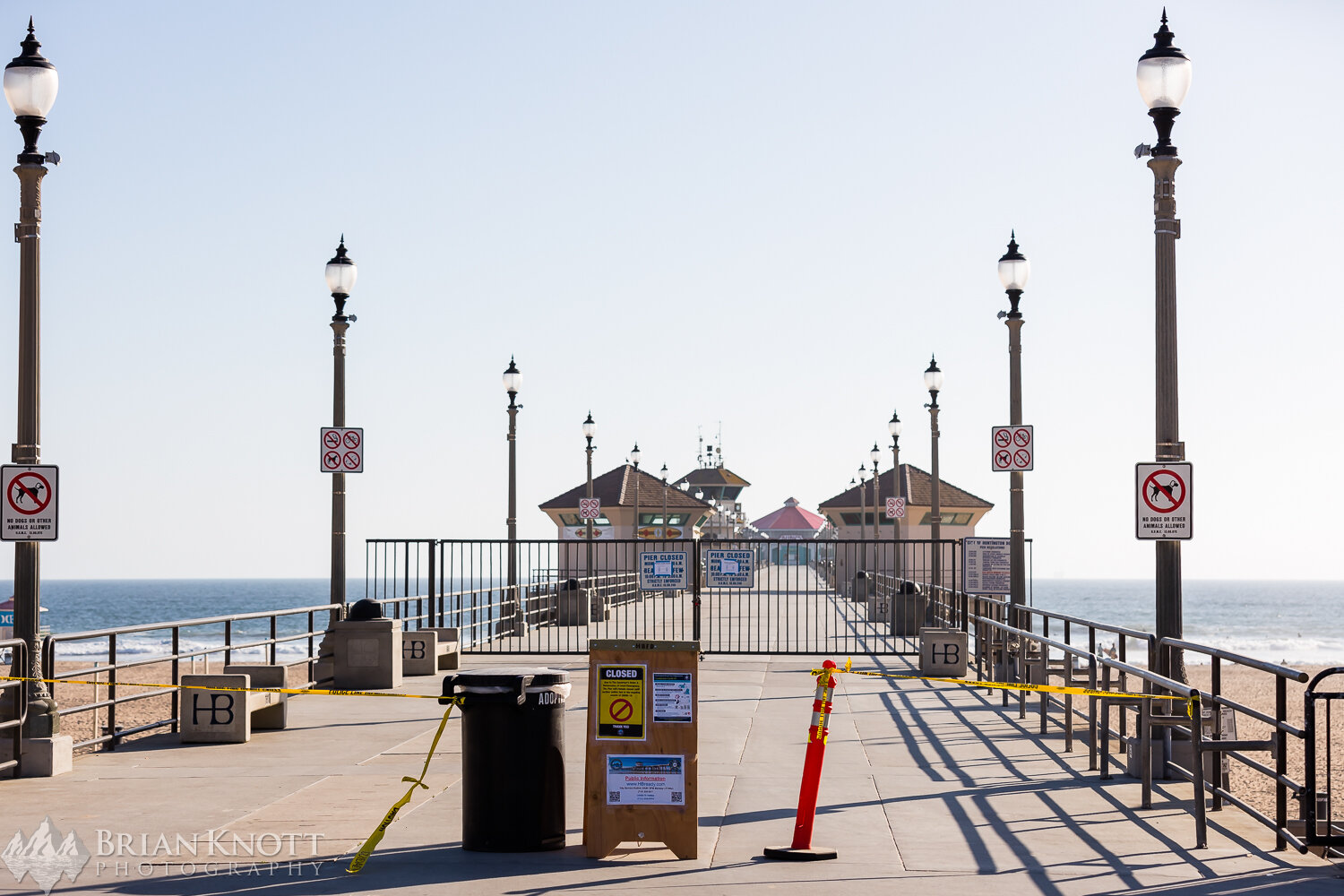 Huntington Beach Pier closed.