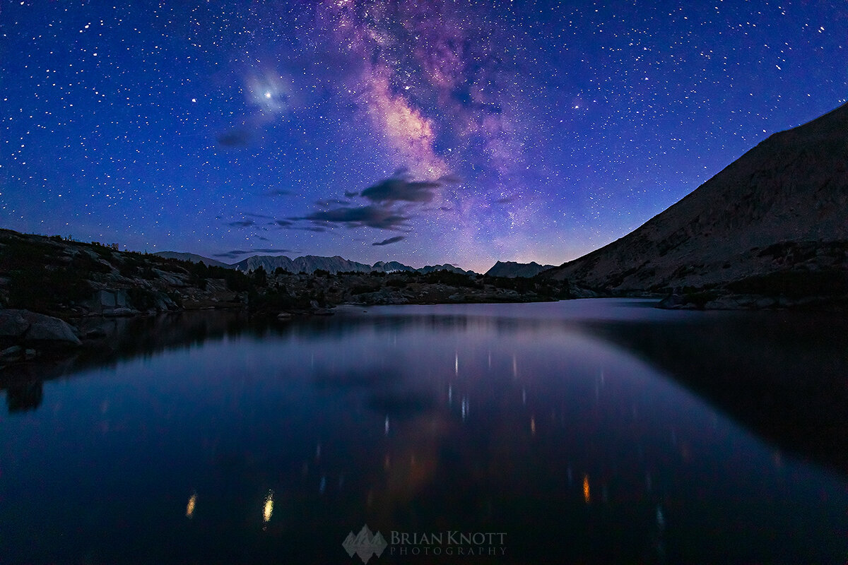  Pioneer Lakes Basin at night with Jupiter shining bright. 