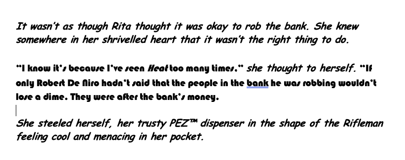 Comic Sans? In bold? Be still, my editing heart! 