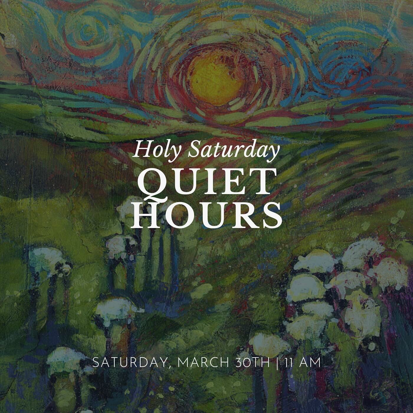 On Holy Saturday, we remember the time that Christ spent in the grave. Traditionally, it is a day of silence and simplicity. As such, we invite you to join us for silent prayer and contemplation in the sanctuary. This is a come-and-go space. No child