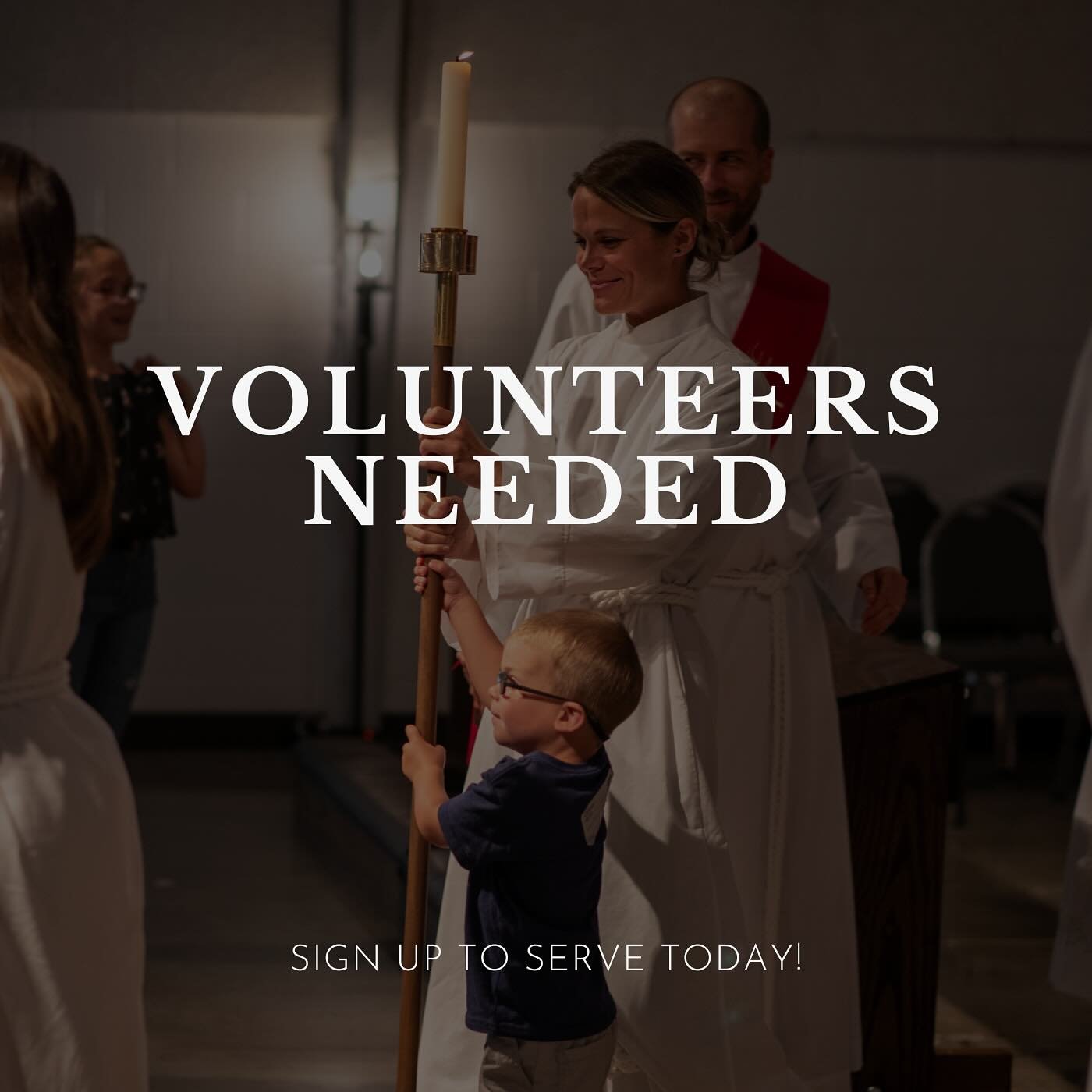 Interested in serving on one of our Volunteer Teams? We&rsquo;d love to have you! Our teams include:
&bull;Acolytes
&bull;Altar Guild
&bull;Design
&bull;Kids (0-12 years)
&bull;Singing &amp; Musicians
&bull;Prayer Team
&bull;Ushering
&bull;Welcome &a