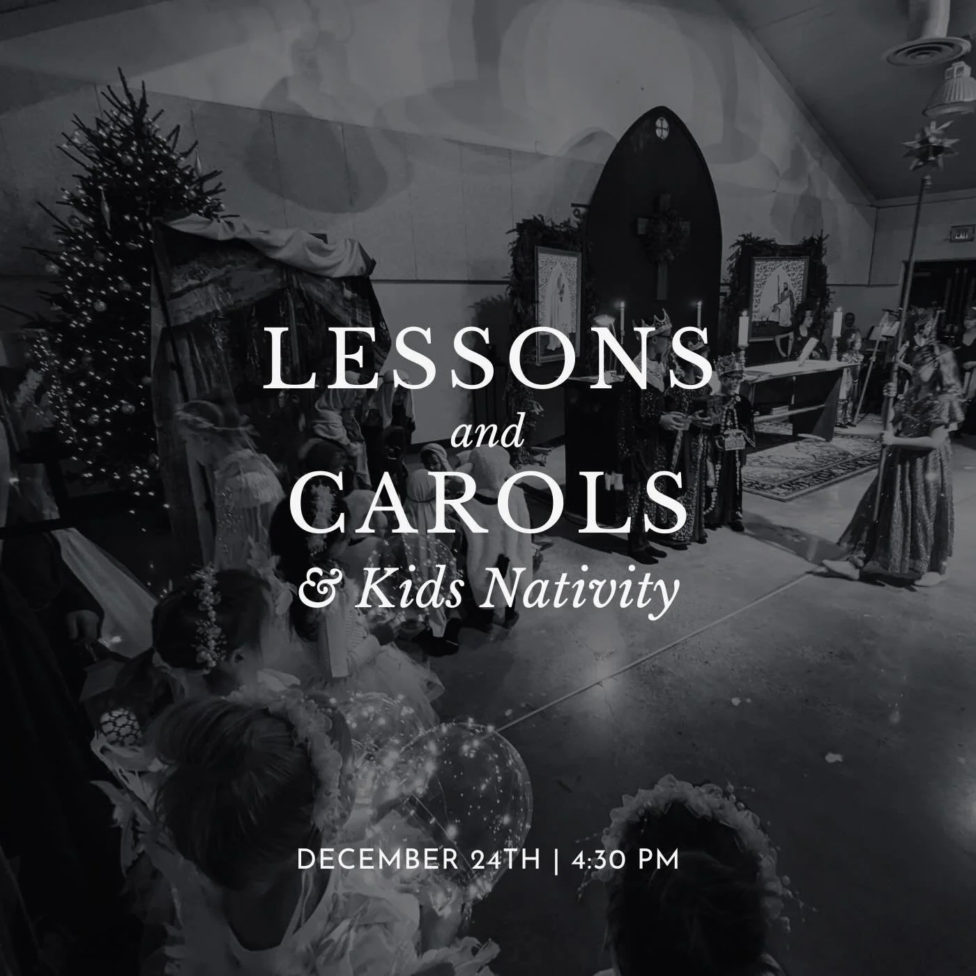Join us this Wednesday at 4:30pm (doors open at 4pm) for our Lessons &amp; Carols and Kids Nativity. This family-friendly service invites us into the wonder of Christ&rsquo;s birth through Scripture, song, and celebration!

A cherished Anglican tradi