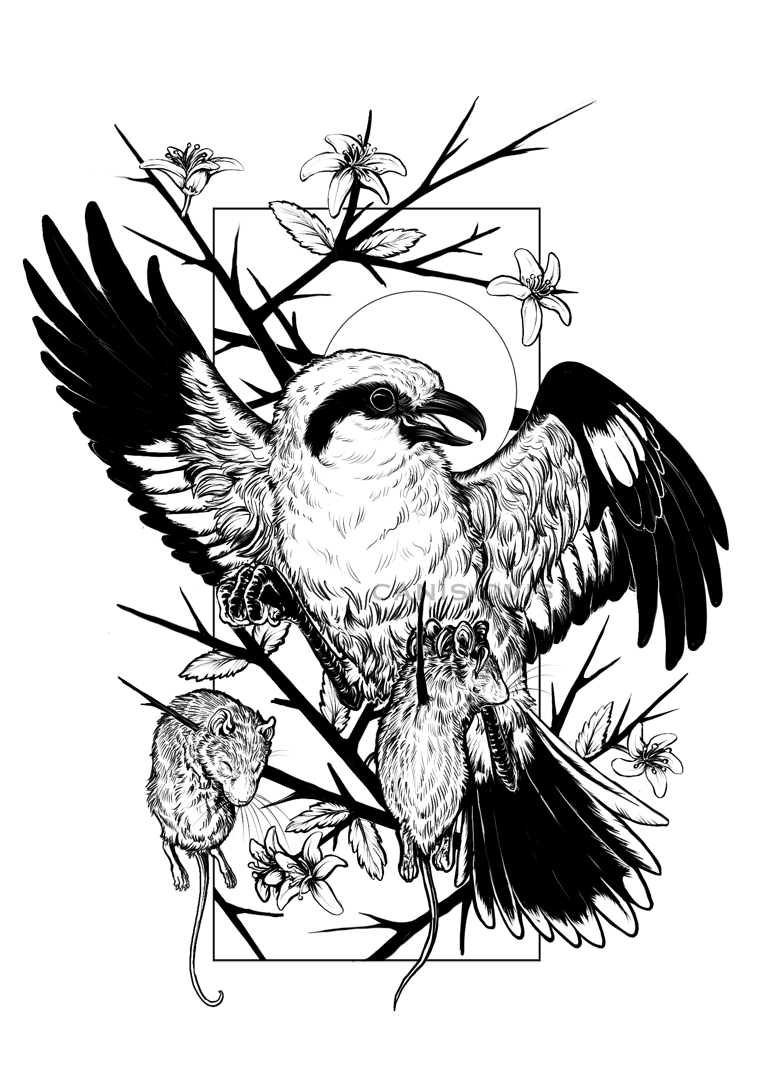 Shrike Tattoo Design
