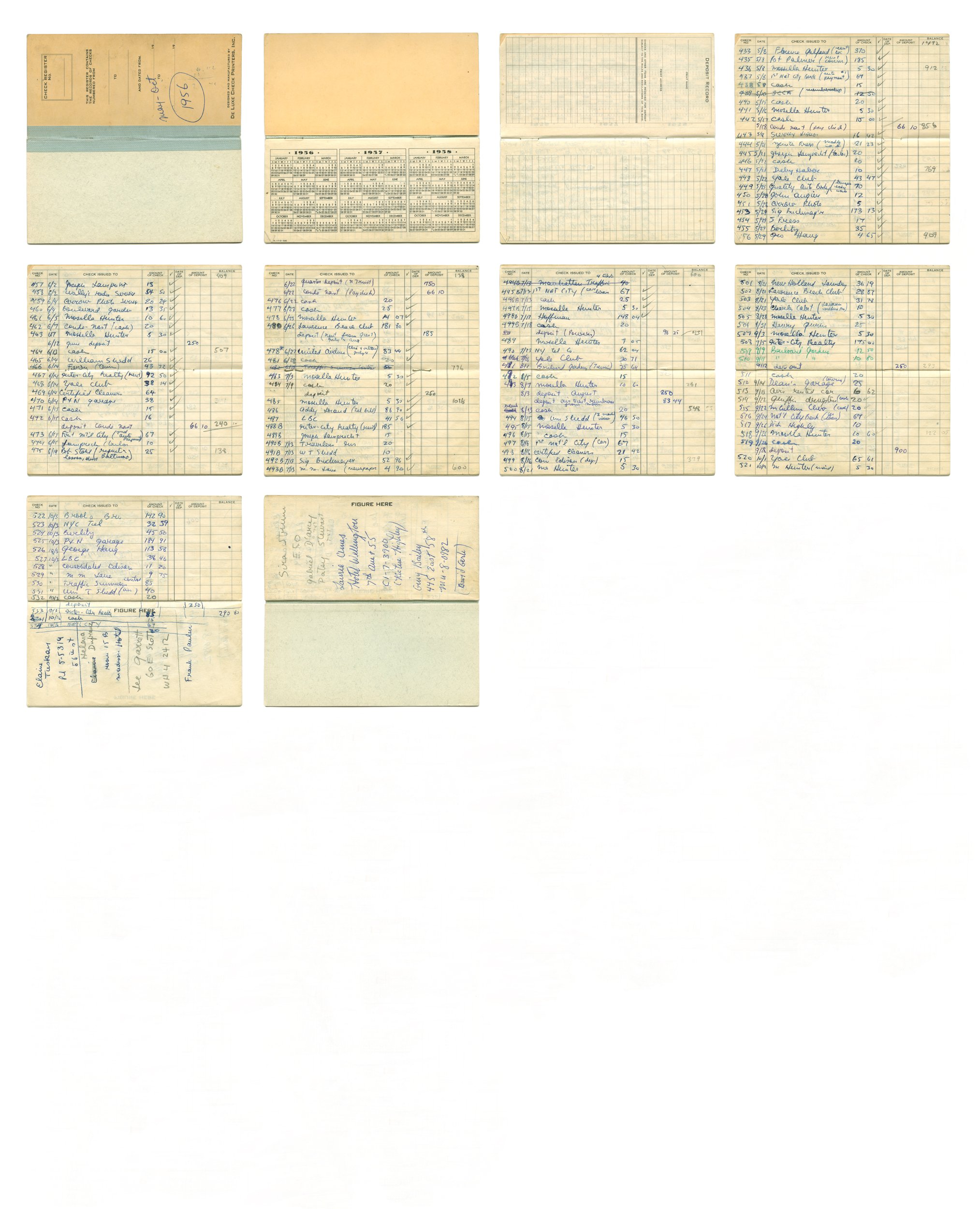 My Father’s Checkbook Ledger, May - Oct, 1956, from the series PORTRAIT, Pigment print on archival paper, 30 W x 40 H Edition of 6, 2010-Present