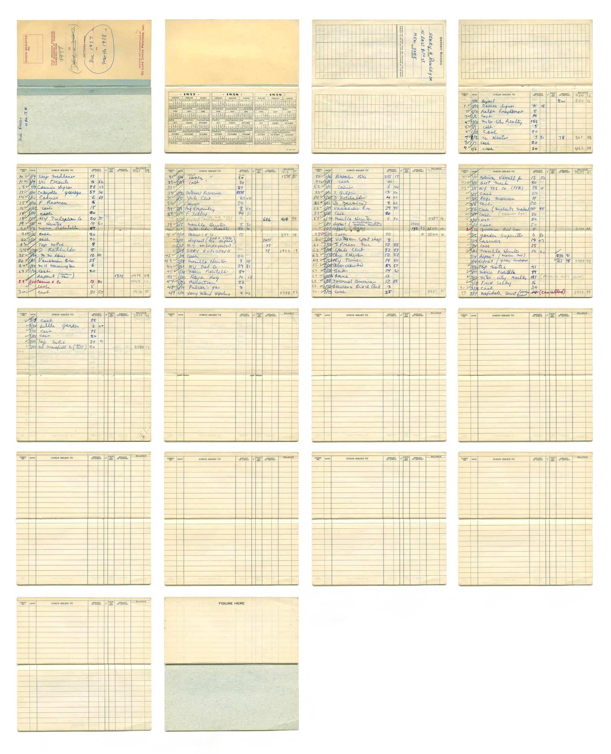 My Father’s Checkbook Ledger, Dec. 1957-March 1958, from the series PORTRAIT, Pigment print on archival paper, 30 W x 40 H Edition of 6, 2010-Present
