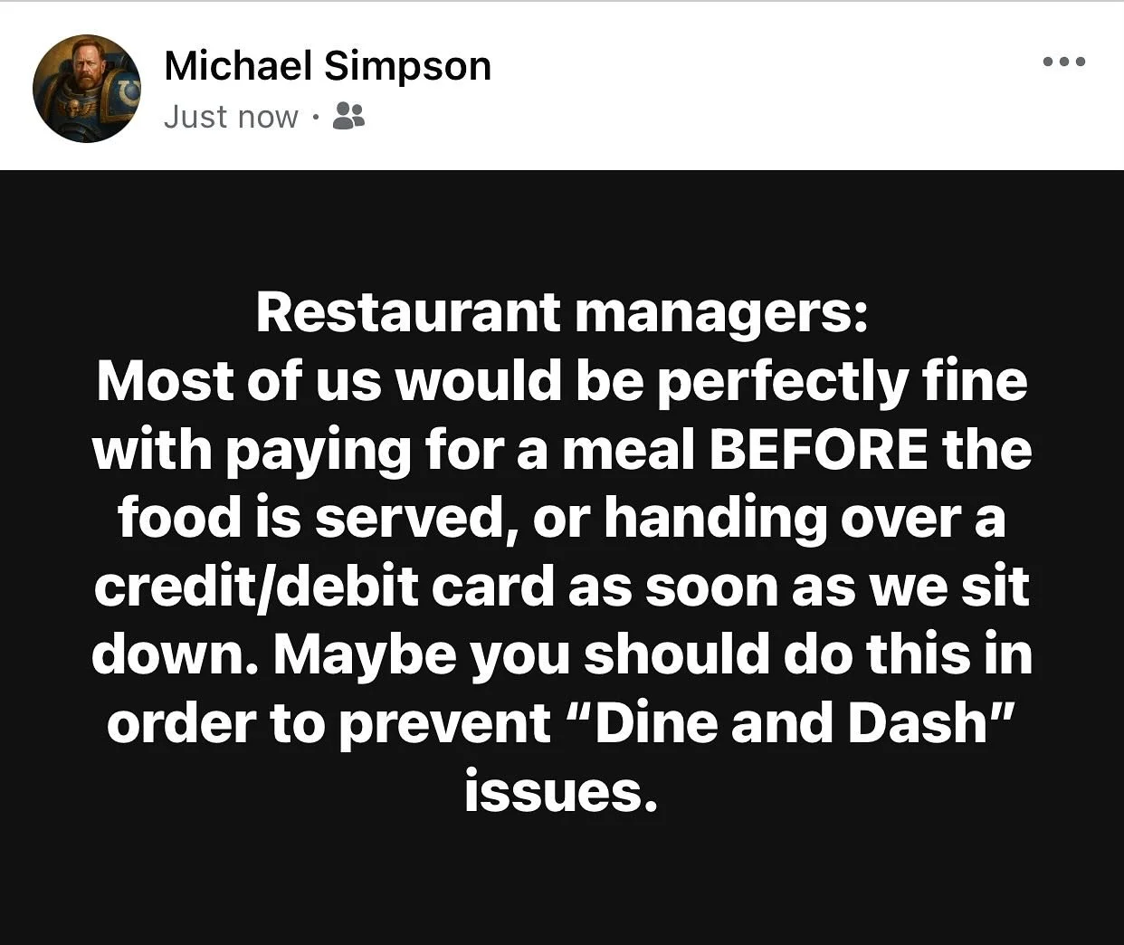 Why not?
#dineanddash #honesty