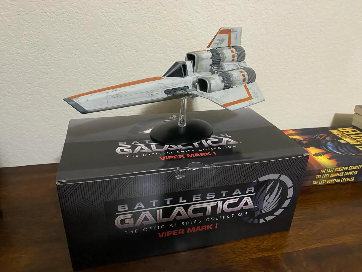 Made an addition to the office decor. Thank you @masterreplicasofficial 
#battlestargalactica #viper #vipermk1
