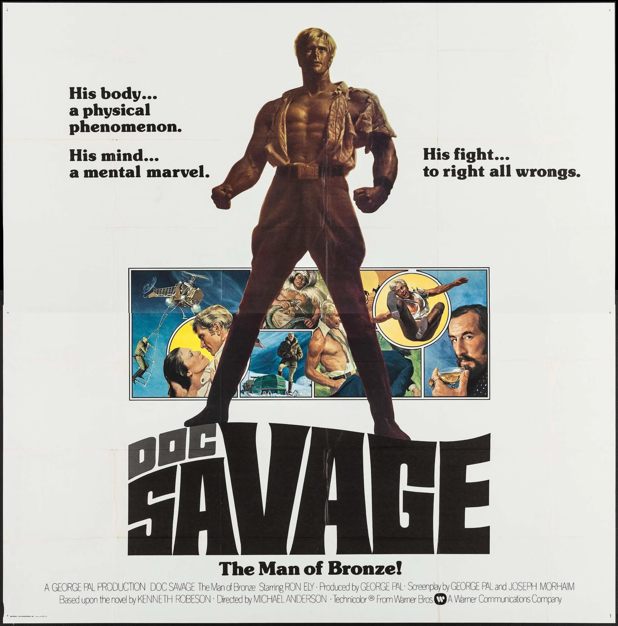 #💩thatilike 
&ldquo;Doc Savage: The Man of Bronze&rdquo;, released in 1975, was a campy, G rated pulp adventure. I got to see it in the movie theater a few years after its initial run. The film stated the incomparable Ron Ely (RIP).
It has always be