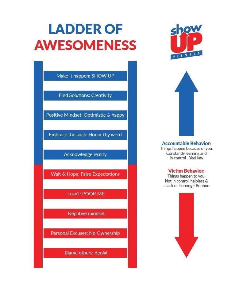 Where do you fall? Are you a victim, or do you take charge and become AWESOME? Ladder of AWESOMENESS.