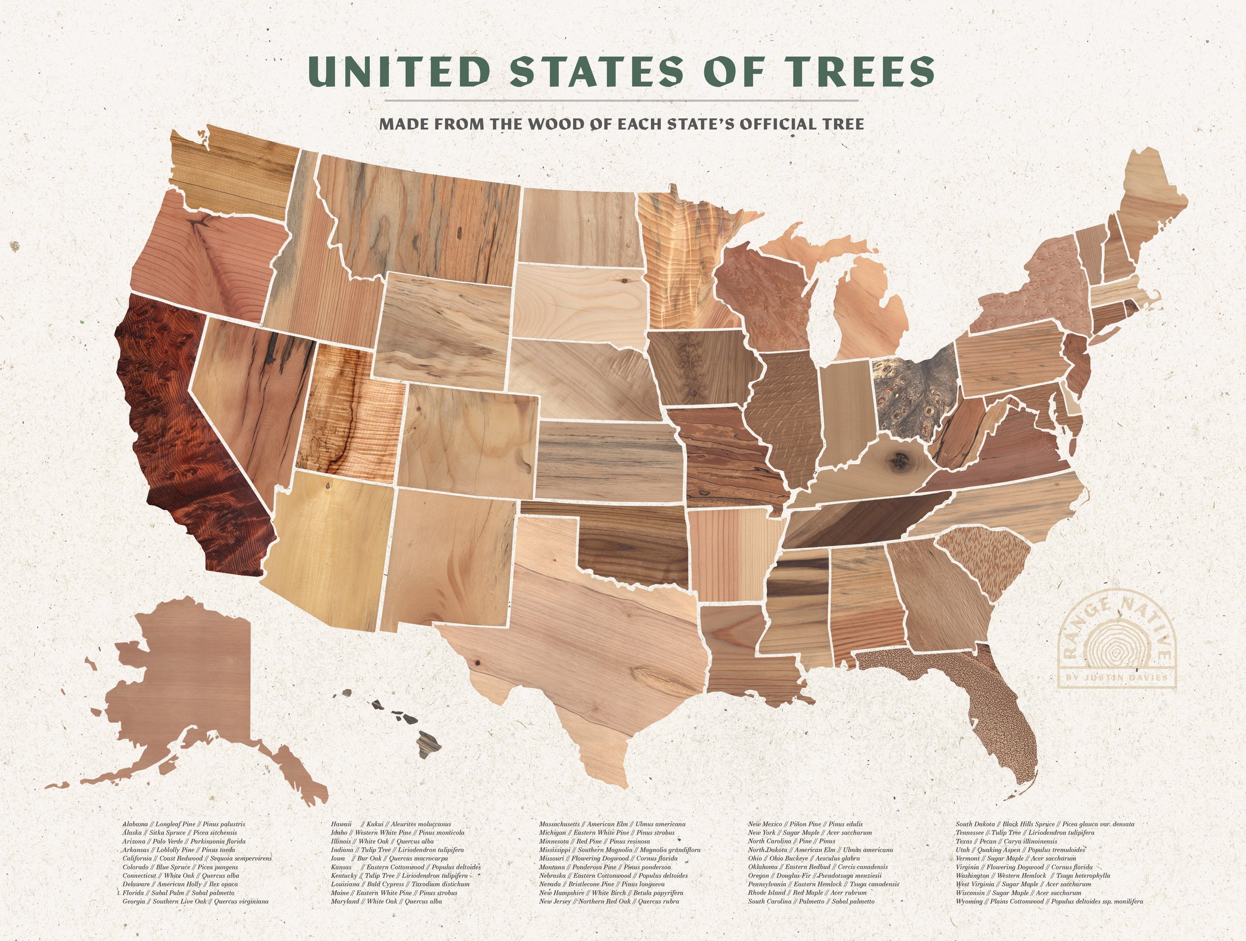 US State Tree Map — range native