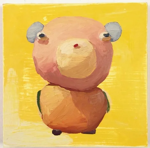   Peter Opheim     Untitled (on yello w)   2018  Oil on panel  Signed and dated by the artist,  verso   8 x 8 inches 