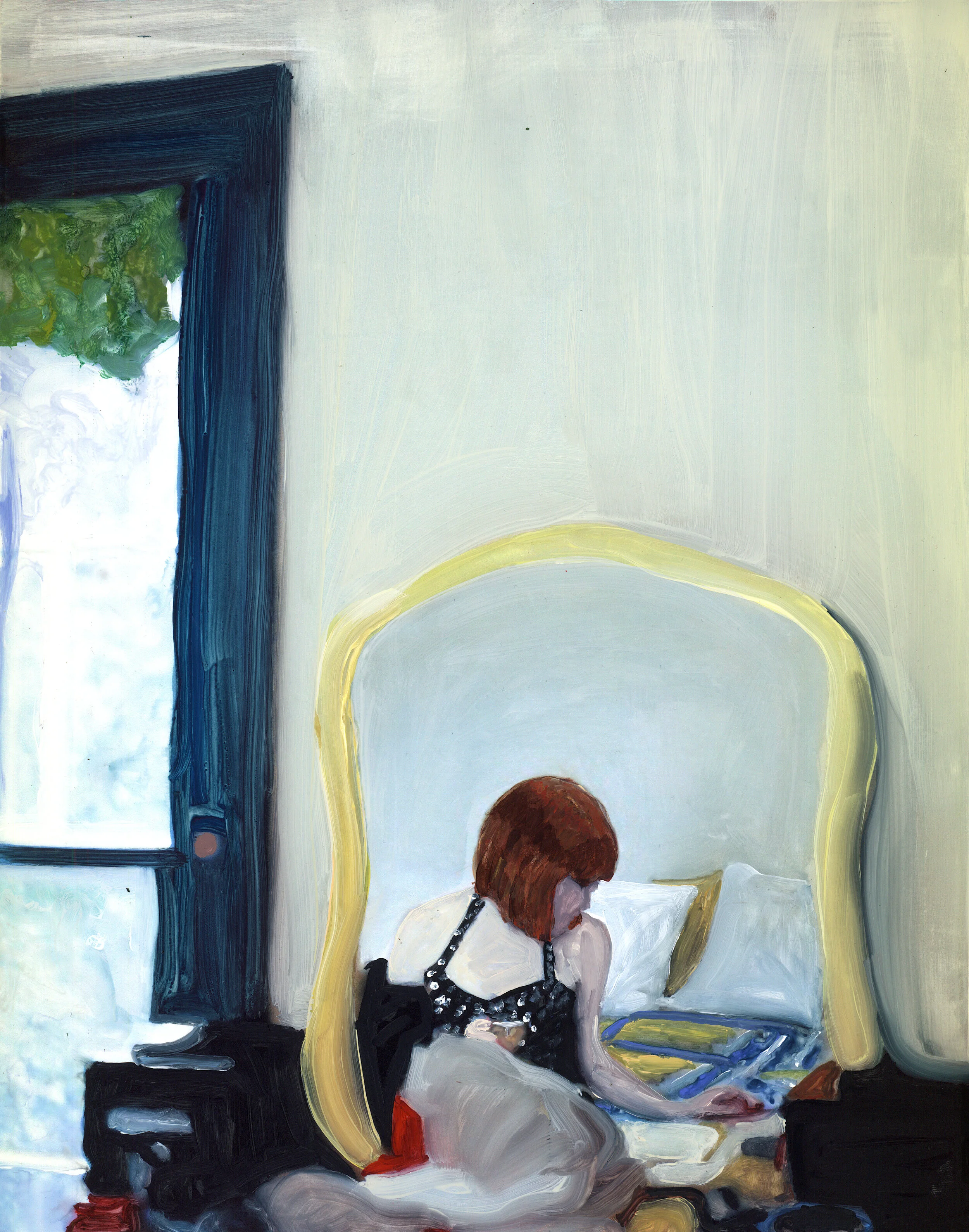  Christy Powers   the quiet before the storm   2019  Ink, gouache, watercolor, and acrylic on Yupo  Signed and dated by the artist,  verso   Image: 13 5/8 x 9 1/4 inches Sheet: 20 x 16 inches Framed: 21 x 17 inches 