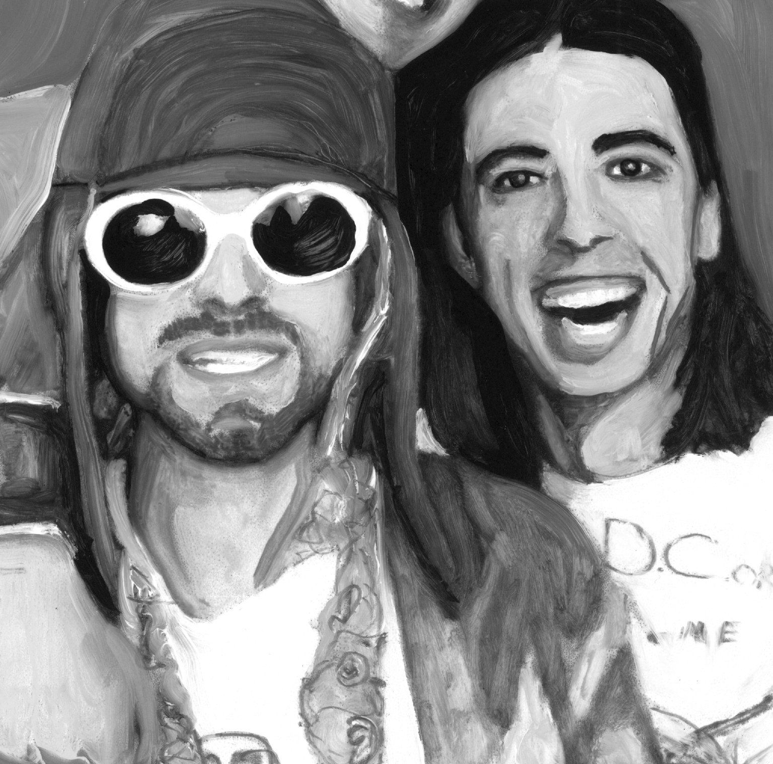 Kurt Cobain, Dave Grohl, smiles - SOLD