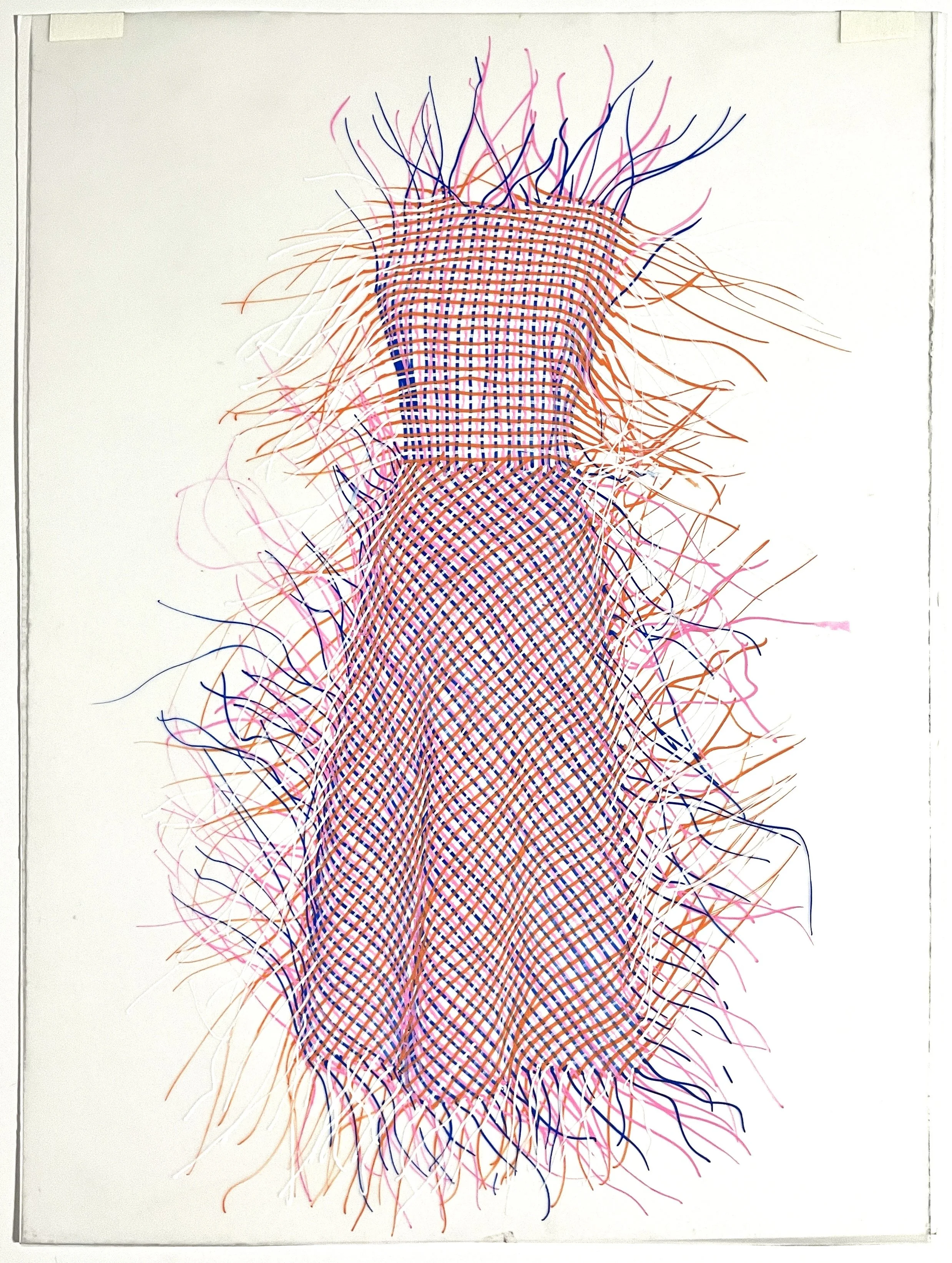 Orange, Pink, and Blue Column Dress, Frayed