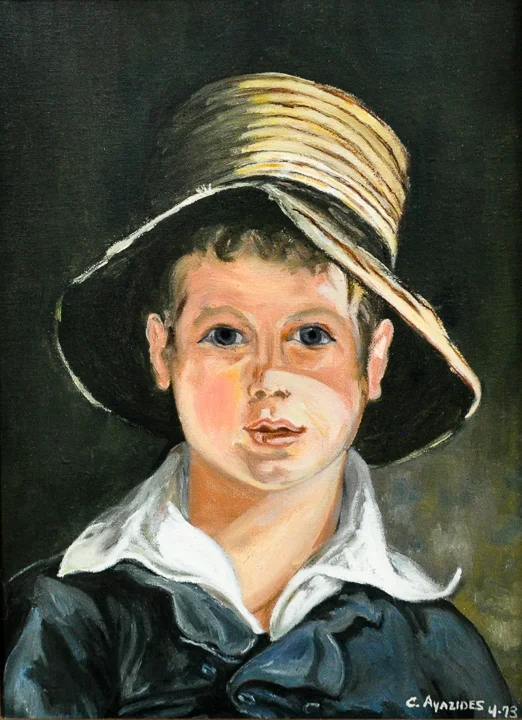 “After Thomas Sully; The Torn Hat” oil
