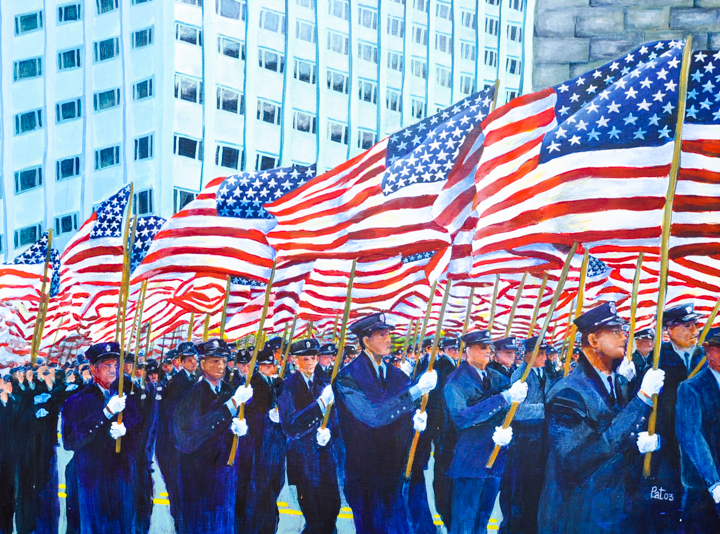 “Parade of Flags” acrylic