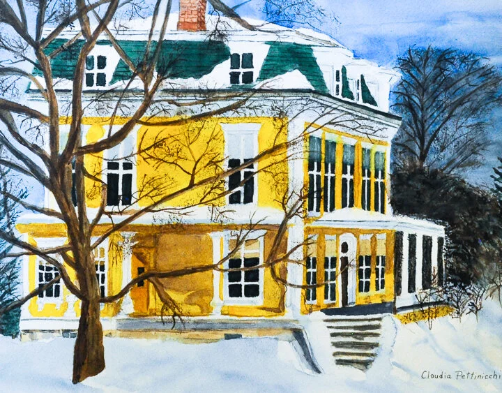 “Yellow House” watercolor