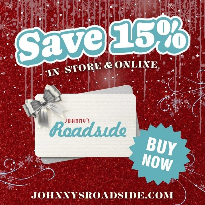 🚨 Last Day to Save! 🚨
 Today&rsquo;s your final chance to get 15% OFF Johnny&rsquo;s Roadside Diner Gift Cards.
 Available in store or online until midnight!
 Link in bio.
#giftcards #holidaydeal #johnnysroadsidediner
