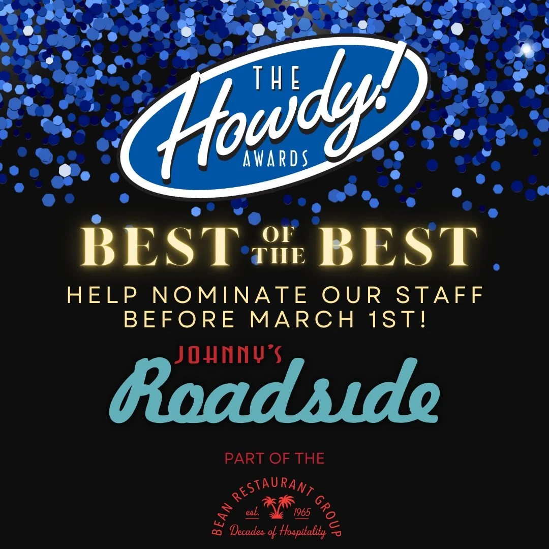 Enjoyed your time at Johnny&rsquo;s Roadside? Spread the word and nominate the team member who made it awesome for the Howdy Awards!
Nominate through the link in our bio!
#HowdyAwards #bestofthebest