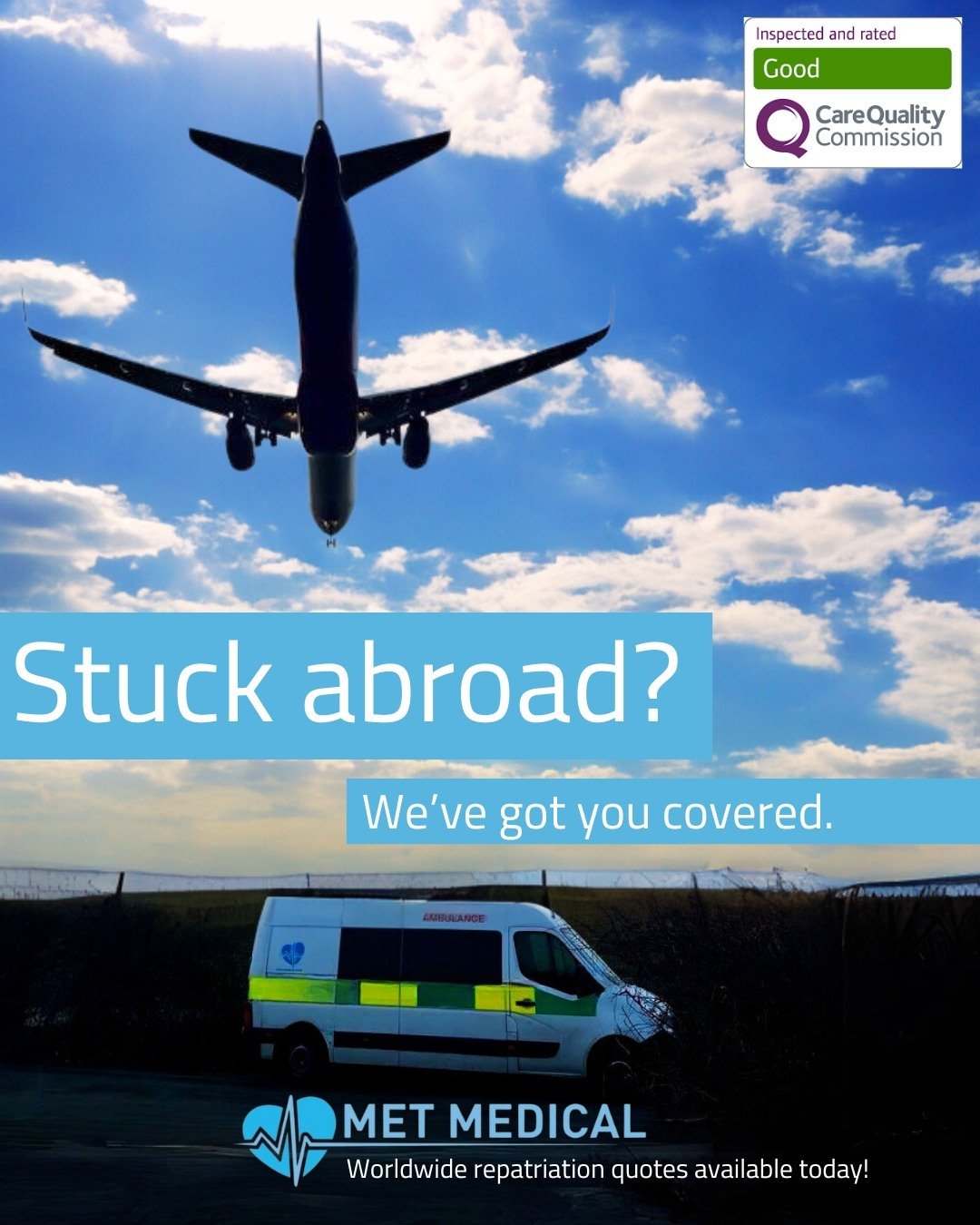 This time of year we often see an increase in people falling unwell or injuring themselves whilst on holiday. It's never the highlight of anyone's holiday but  don't be left wondering how you'll get home and check your insurance covers repatriation. 
