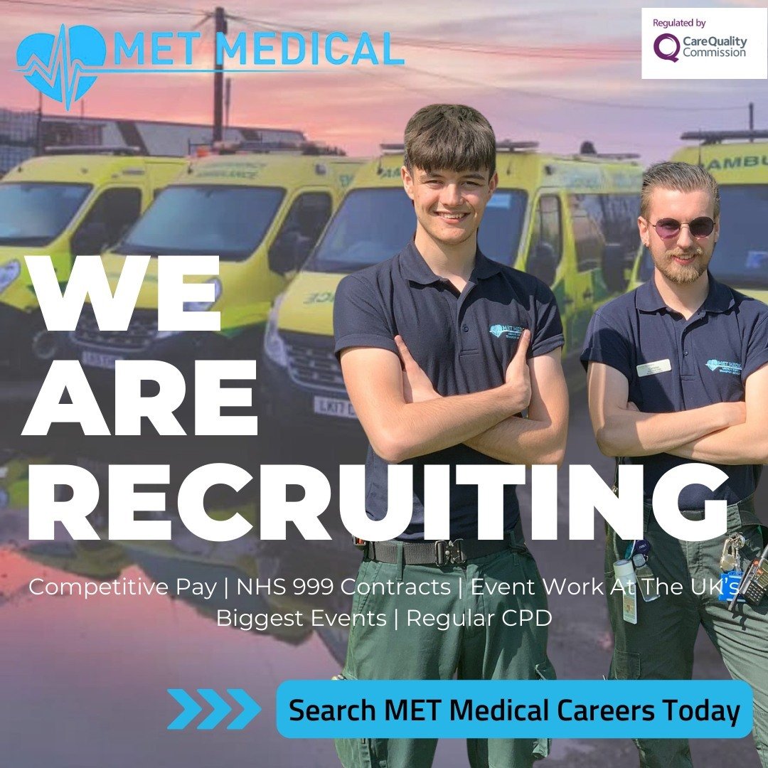 When are you joining us? 👀 

We're hiring at MET Medical 📍 St Albans 

More info here  https://buff.ly/3sr6TBh 

#ParamedicJobs #TecnicianJobs #EventMedicsRequired #FirstResponders #UKEventMedics #TeamMET #HertfordshireVacancies #ParamedicVacancies