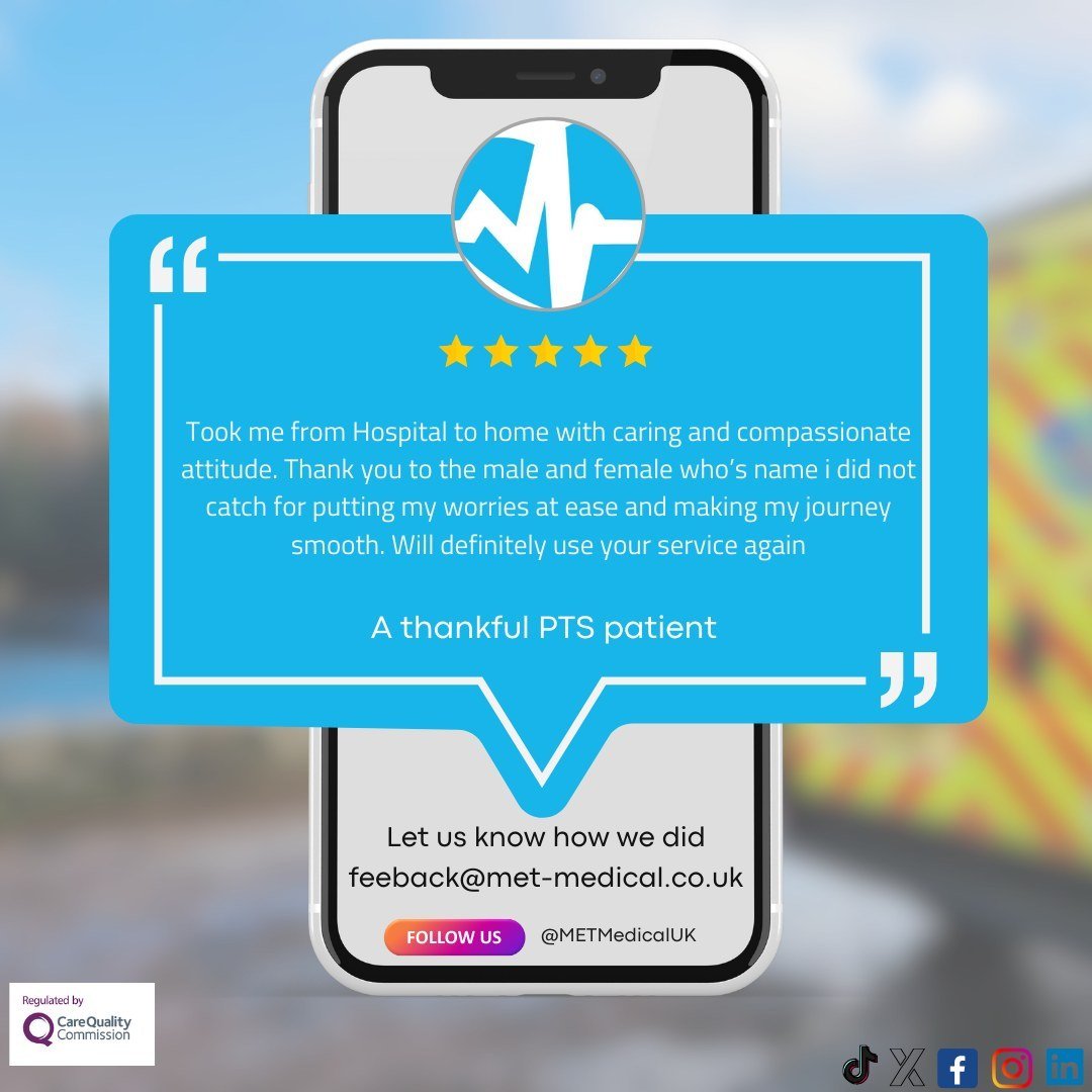 It's #FeedbackFriday and we've received  another happy feedback from a patient our team transported from Hospital to home. At MET, we understand how stressful it can be coming home after a long stay in hospital. That's why we're experts in handling y