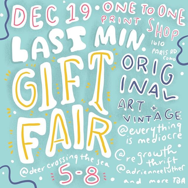 🌈 THIS THURSDAY 🌈 Check out some local art and vintage finds at the shop &ndash; 5-8, 1610 Paris Road. Get your last minute gifts &ndash; from fresh tees to sweet prints. See ya there!