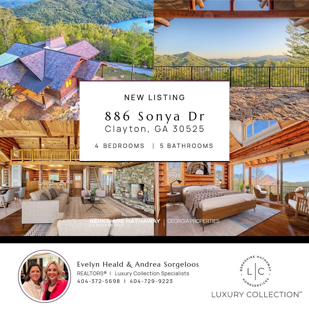 ✨ NEW LISTING ✨ Goat Cliff above Lake Burton 🌄 886 Sonya Rd | Clayton, GA 30525 🛏️ 4 Bedrooms 🛁 4.5 Bathrooms 📏 4,723 Square Feet

LAKE BURTON ACCESS! Nestled on a sprawling 1.14-acre mountaintop lot at 2,500 ft of elevation, this custom Harrison