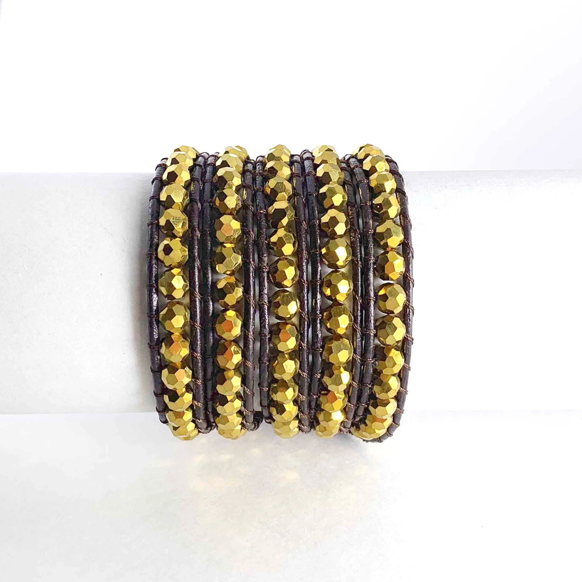 Gold Nugget Leather Wrap by Willamy Collection