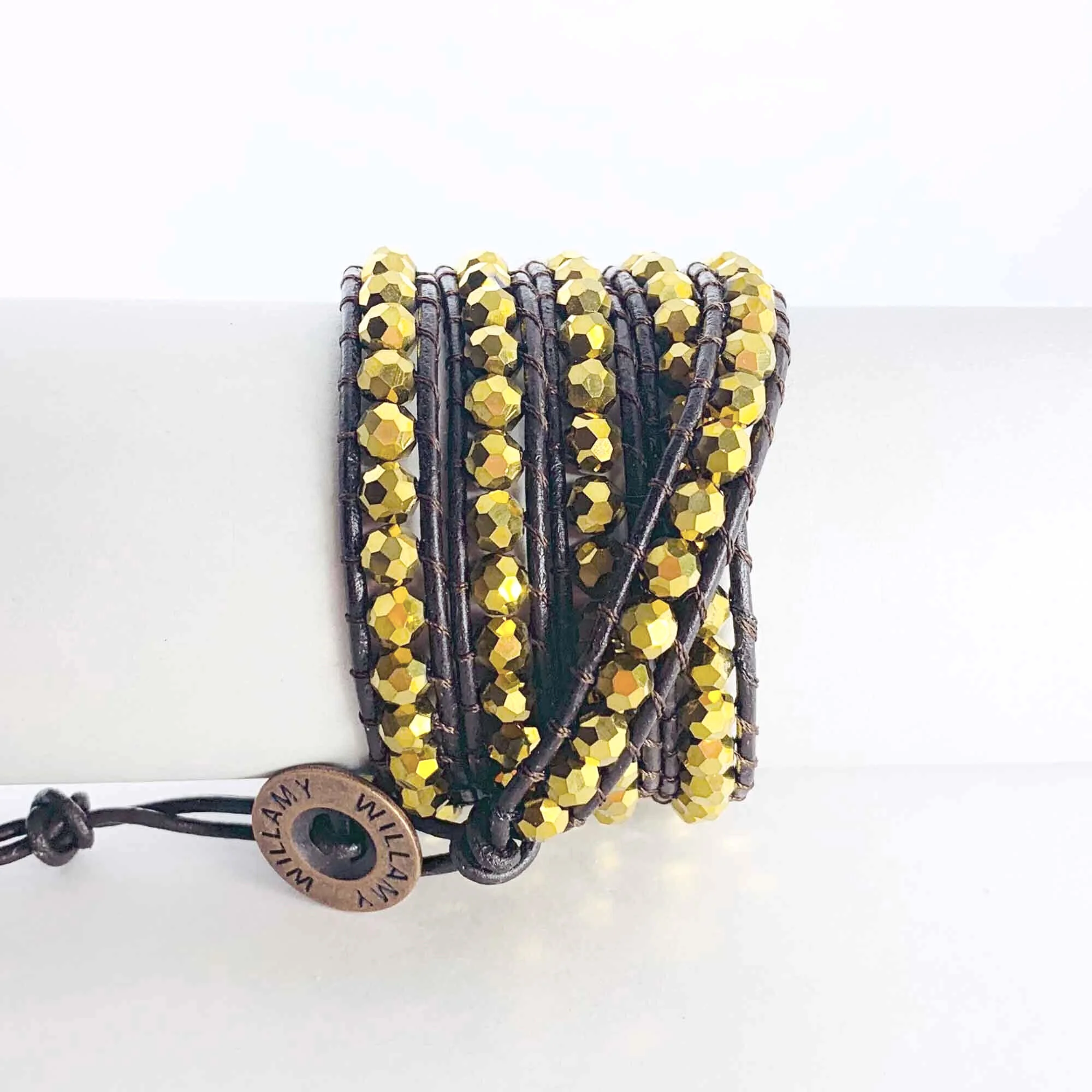 Gold Nugget Leather Wrap by Willamy Collection