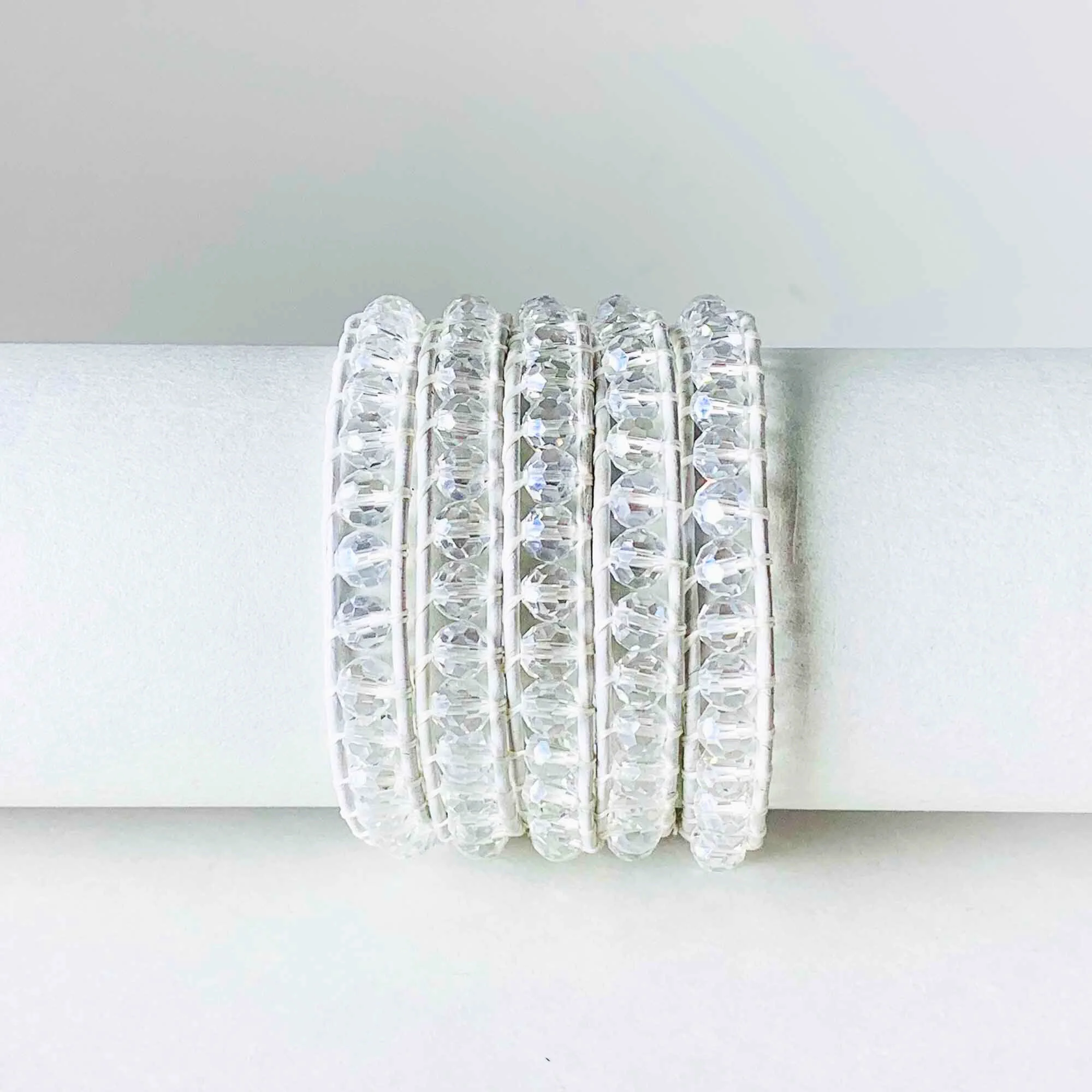 White Lace Leather Wrap by Willamy Collection