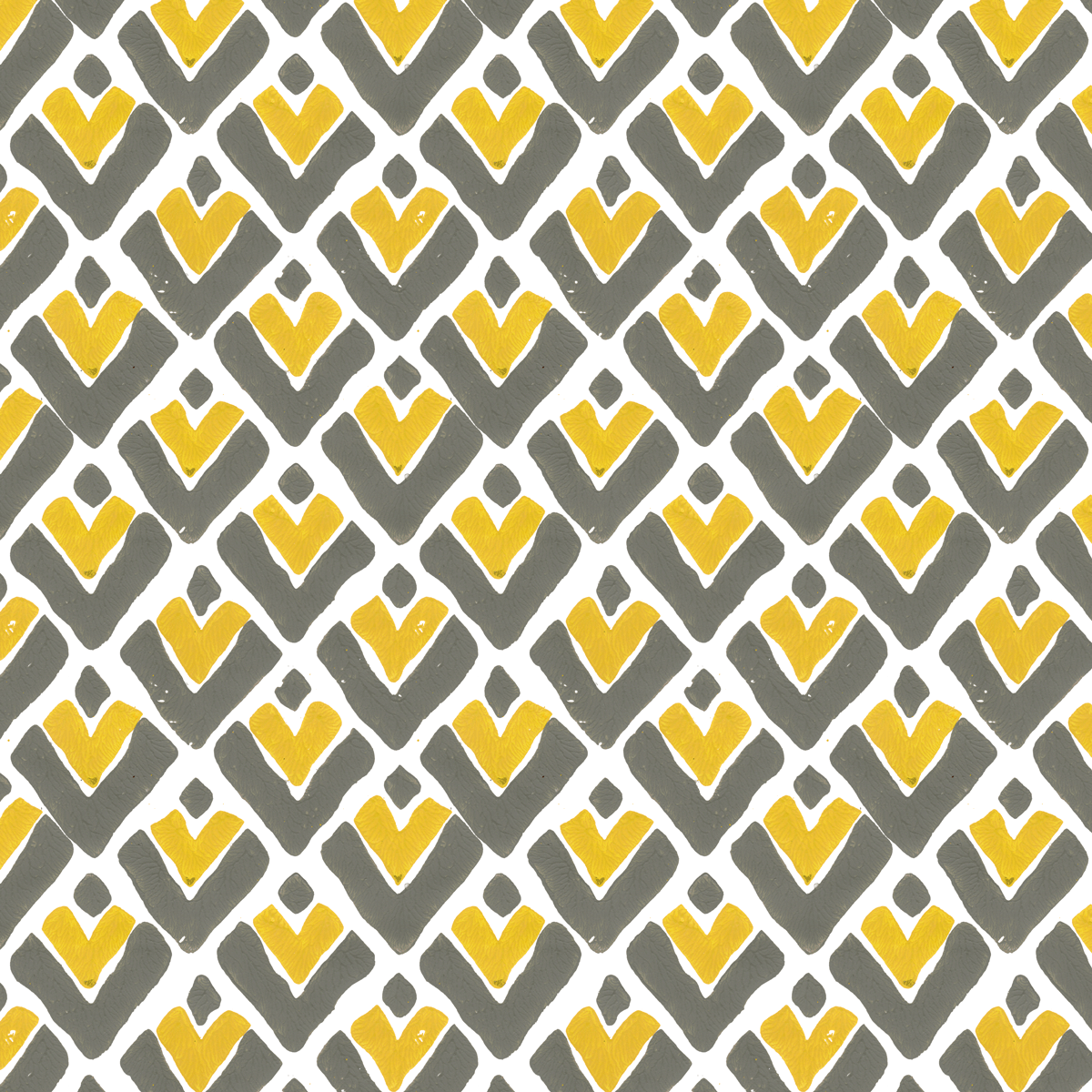 Aim High Hand Block Printed Wallcovering in Saffron (yellow, gray) | by Sarah and Ruby | Bold, graphic design. Traditionally handmade by artisans.