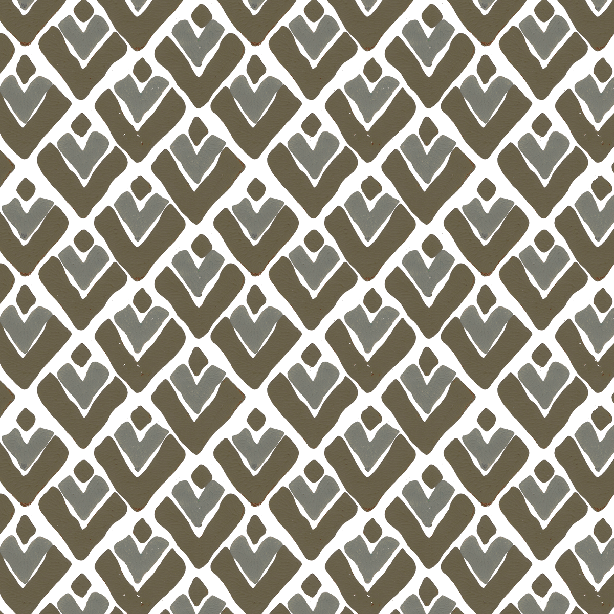 Aim High Hand Block Printed Wallpaper in Chocolate (gray, brown) | by Sarah and Ruby | www.sarahrubydesign.com