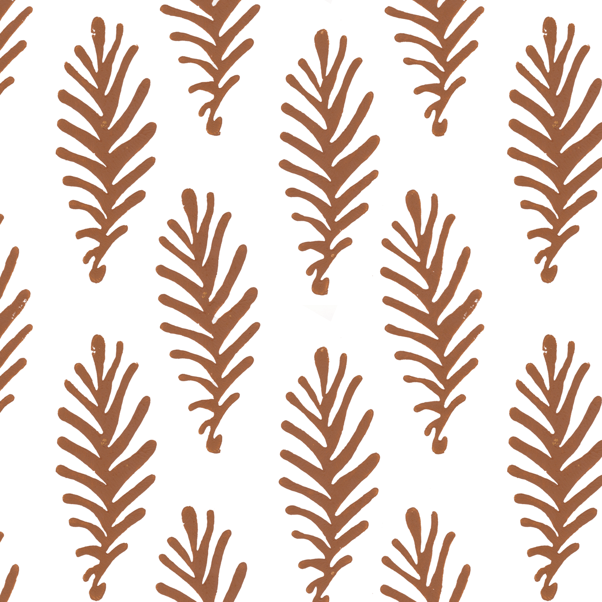Don't Leave Me in Ginger (rust brown) | Hand-block printed wallpaper by Sarah & Ruby | www.sarahrubydesign.com