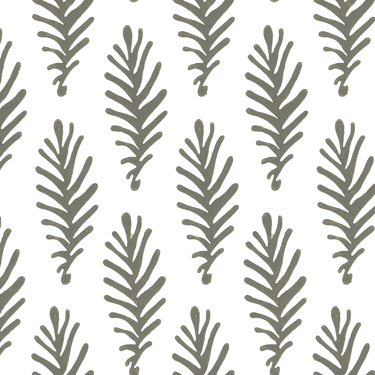 Don't Leave Me in Stone (gray) | Hand-block printed wallpaper by Sarah & Ruby | Traditional handmade. Modern leaf design.