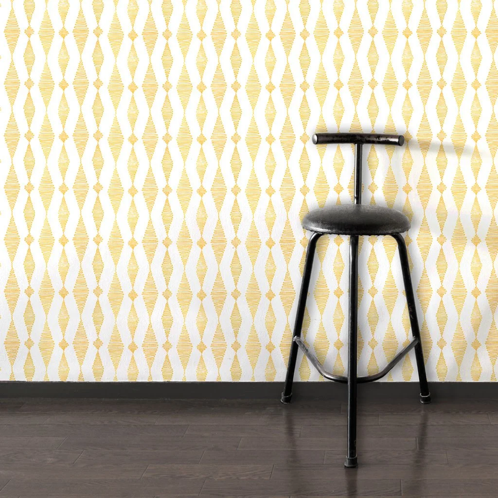 Go with the Flow | Hand-painted wallpaper by Sarah & Ruby | www.sarahrubydesign.com | Feature wall.