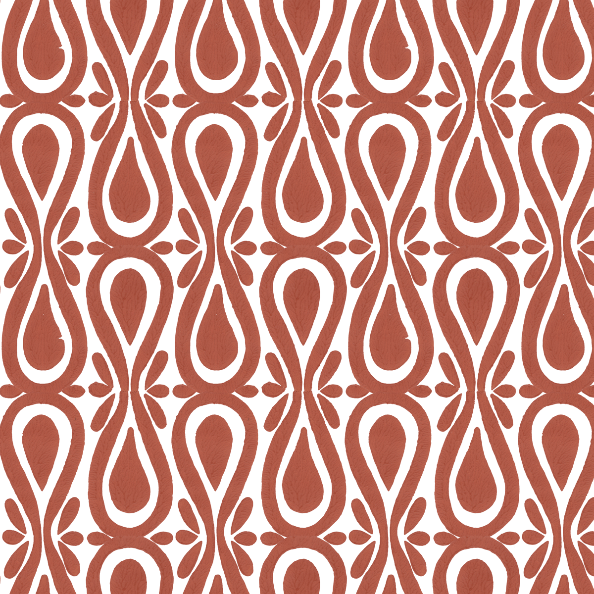 Drop On Over in Cayenne (red) | Hand-block print wallpaper by Sarah & Ruby | www.sarahrubydesign.com | Handmade by artisans. Fun, bold design.