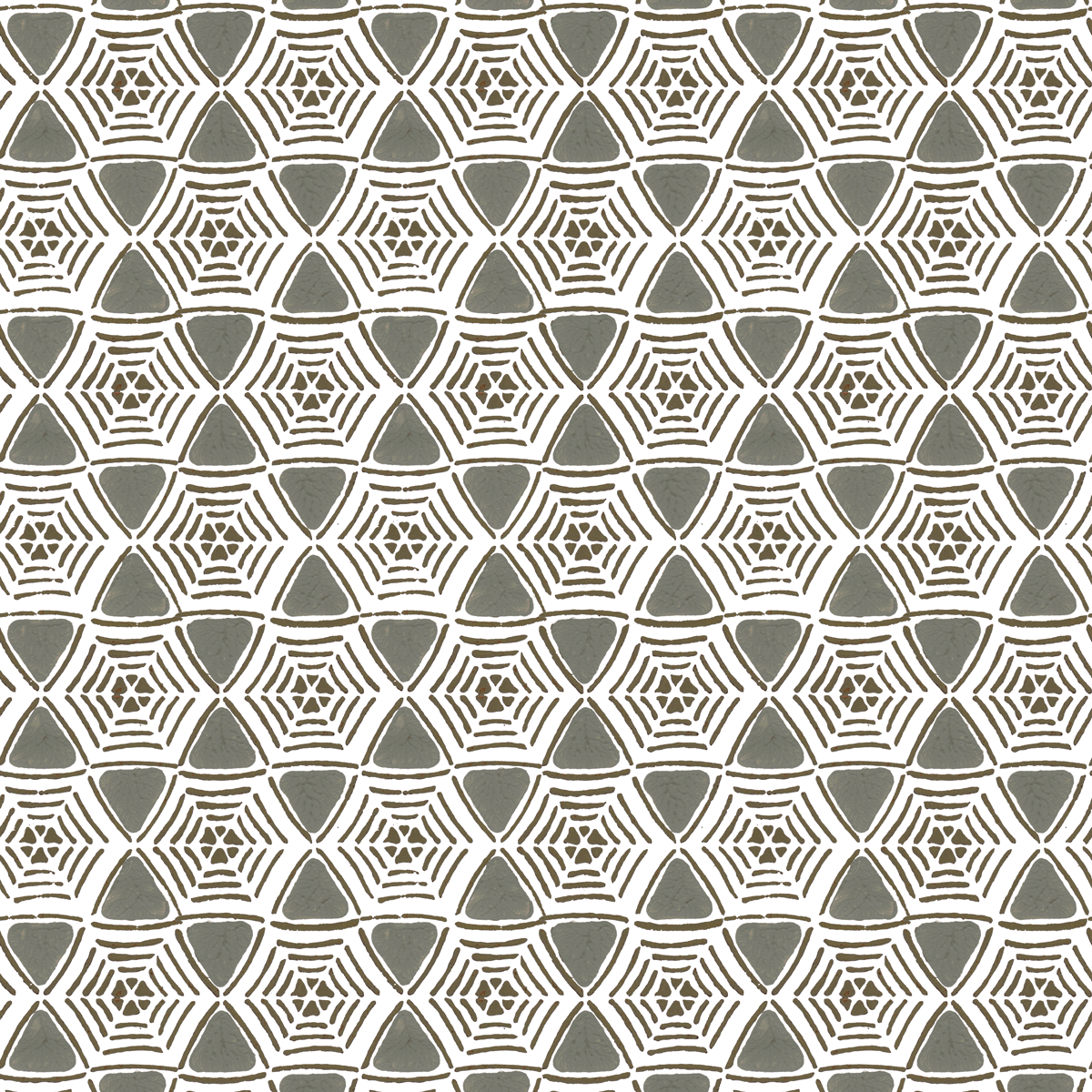 Caught In My Web in Stone (gray) | Hand-painted wallpaper by Sarah & Ruby | www.sarahrubydesign.com | Traditionally handmade by artisans. Graphic, sophisticated design.