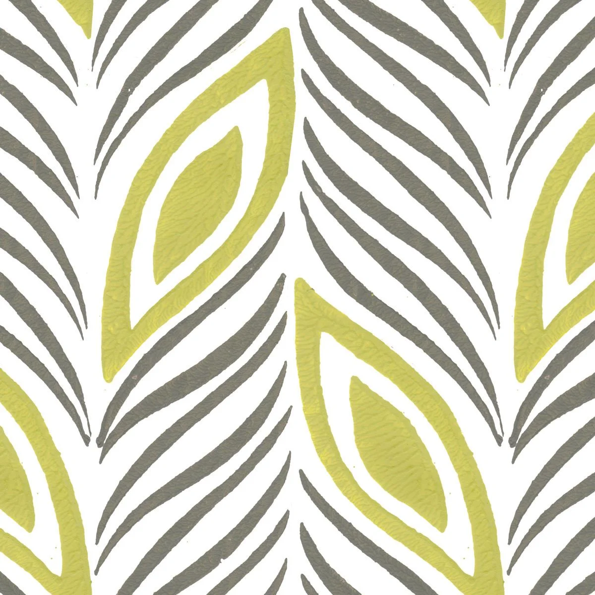Strut Your Stuff in Citron | Hand-painted wallpaper by Sarah & Ruby | www.sarahrubydesign.com | Closeup of hand printed details.