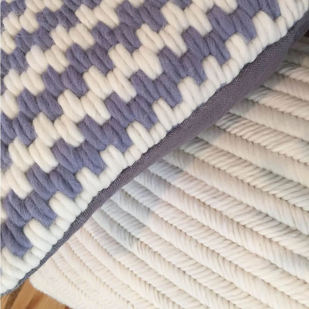 Super soft artisan made hand-stitched textured pillows. Wool and linen.