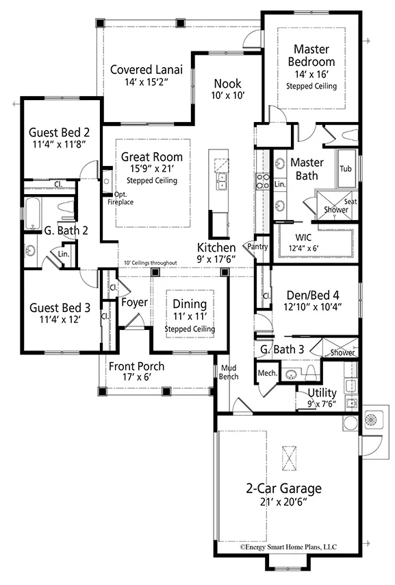 Millbrook House Plan 509 4 Bed, 3 Bath 2,324 sq. ft. — Wright