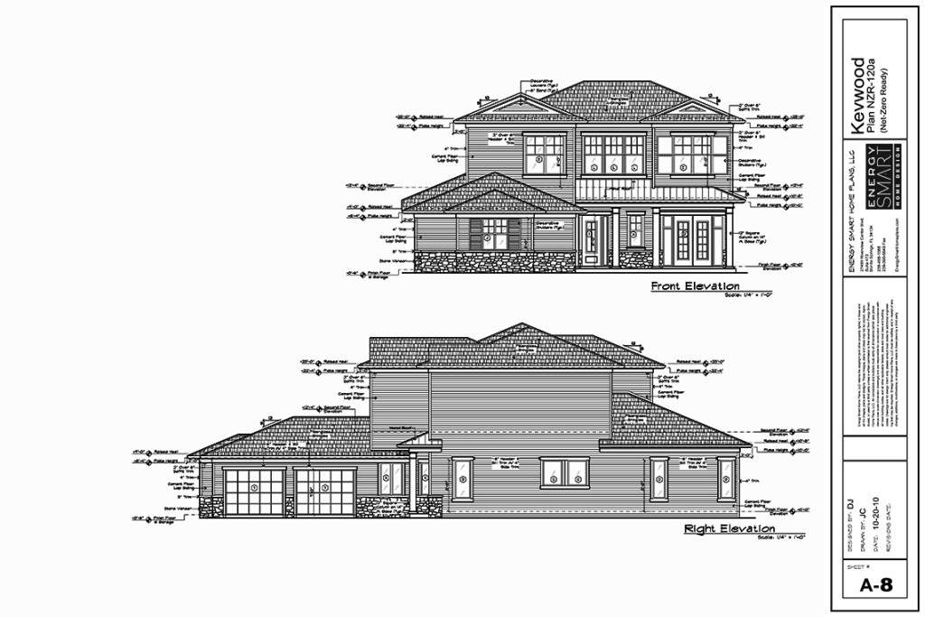 EXTERIOR ELEVATIONS (Front &amp; Left)
