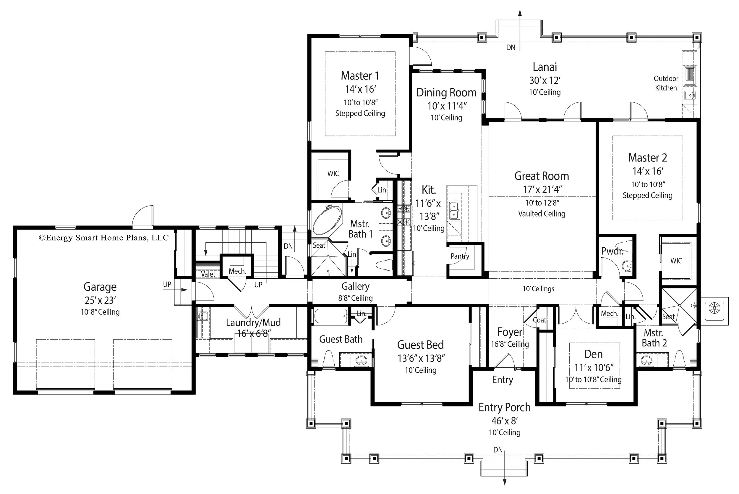 Sterling House Plan 920 3+Den, 4.5 Bath 3,154 sq. ft. — Wright