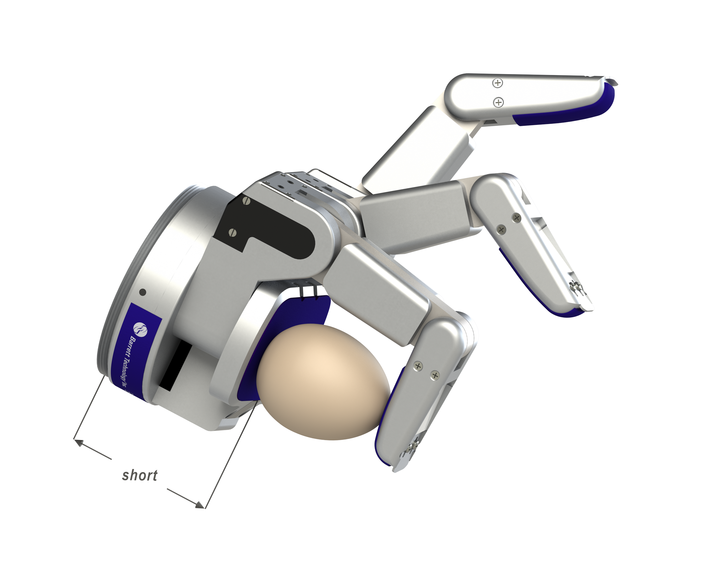 Dexterous 3-fingered robotic hand called the BH8-282 BarrettHand™.