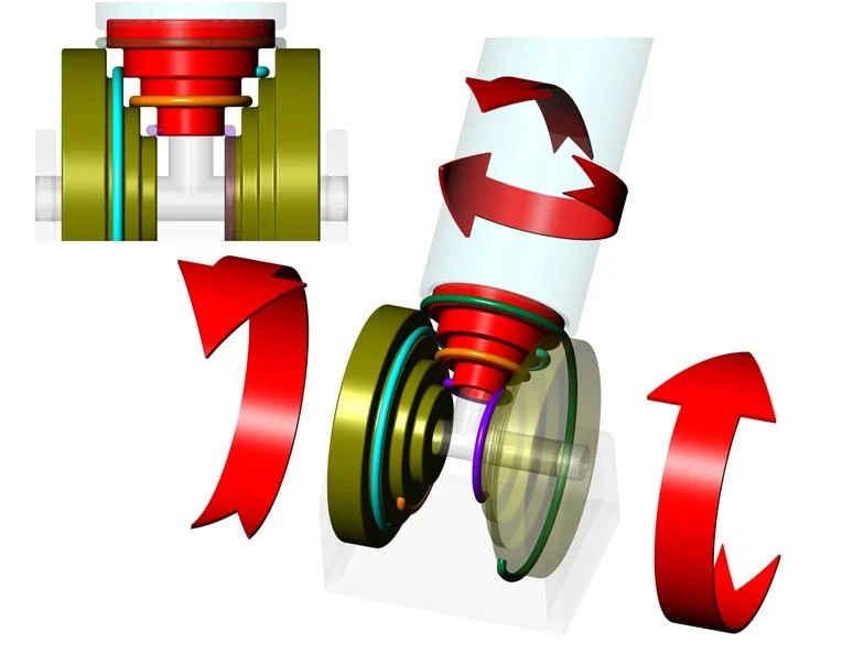 Gearless differential transmission drive used in the Burt® rehabilitation arm and the WAM® robotic arm.