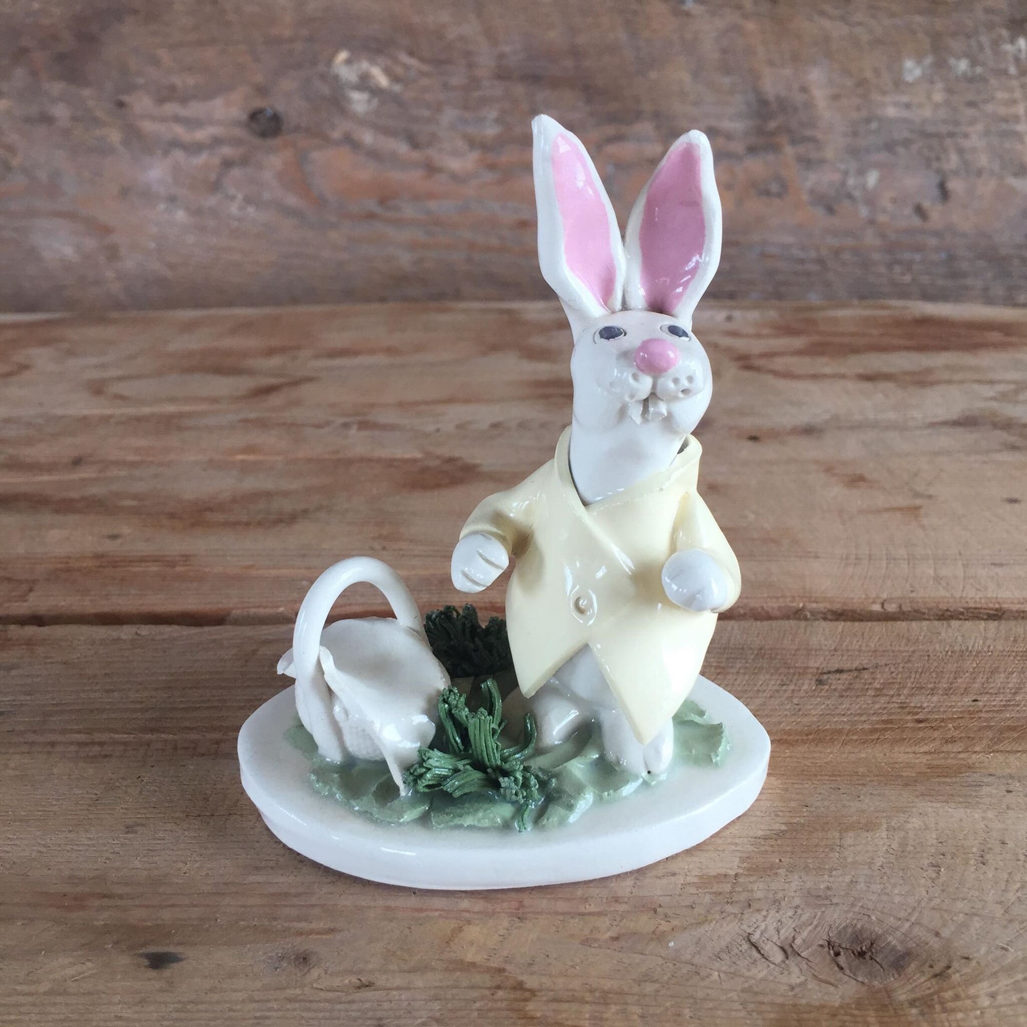 Vintage Ceramic Bunny Figurine by Carol Meindl — Honey's Bunnies Rabbit  Rescue